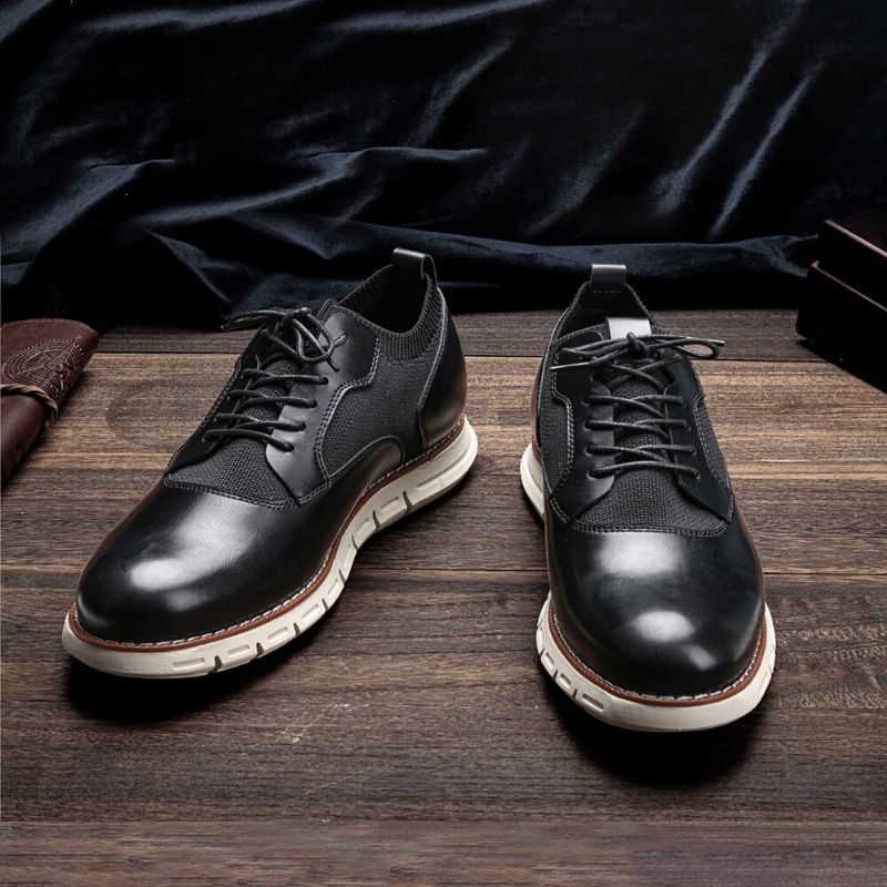 Mężczyźni Oddychająca Tkanina Z Mikrofibry Łączenie Miękka Podeszwa Pointy-toe Business Casual Oxfords Buty