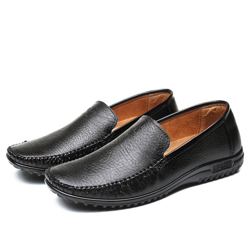 Mężczyźni Pure Color Pu Slip On Casual Driving Buty