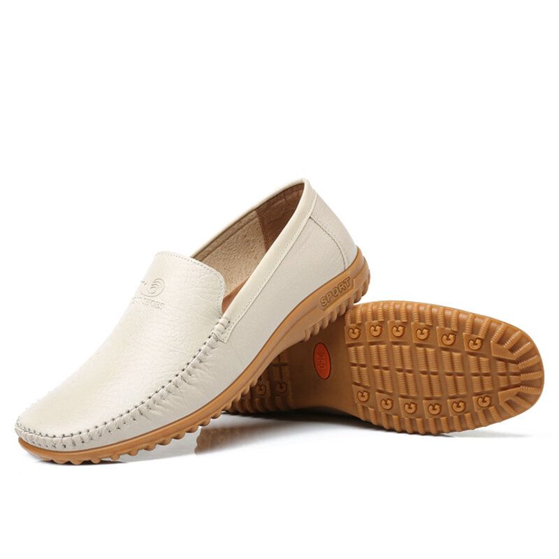 Mężczyźni Pure Color Pu Slip On Casual Driving Buty