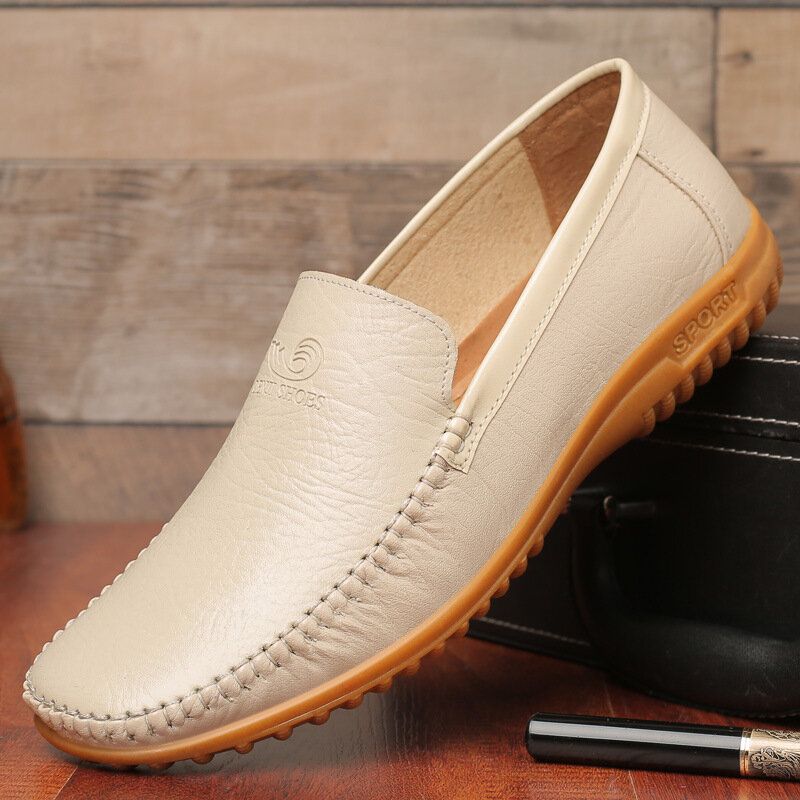 Mężczyźni Pure Color Pu Slip On Casual Driving Buty