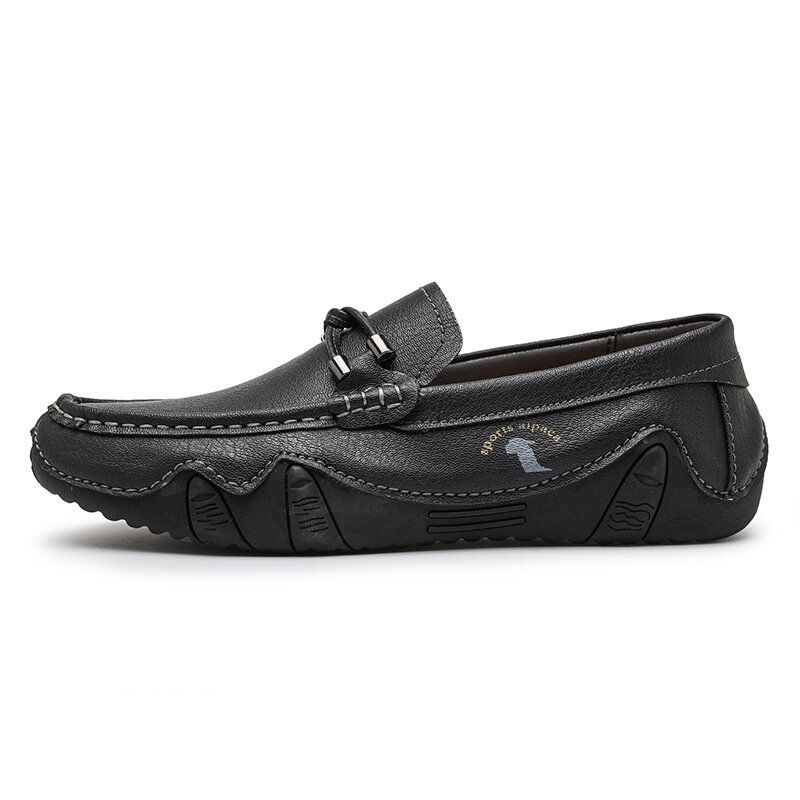 Mężczyźni Skóra Bydlęca Oddychająca Miękka Podeszwa Slip On Brief Solidne Buty Do Jazdy Na Co Dzień