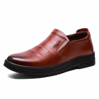 Mężczyźni Wygodne Prawdziwej Skóry Antypoślizgowe Slip On Business Casual Buty