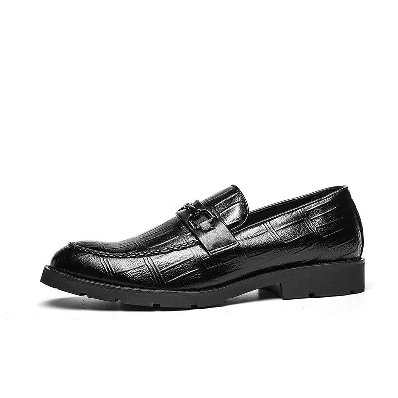 Męska Oddychająca Miękka Podeszwa Z Mikrofibry Retro Slip On England Style Casual Business Buty