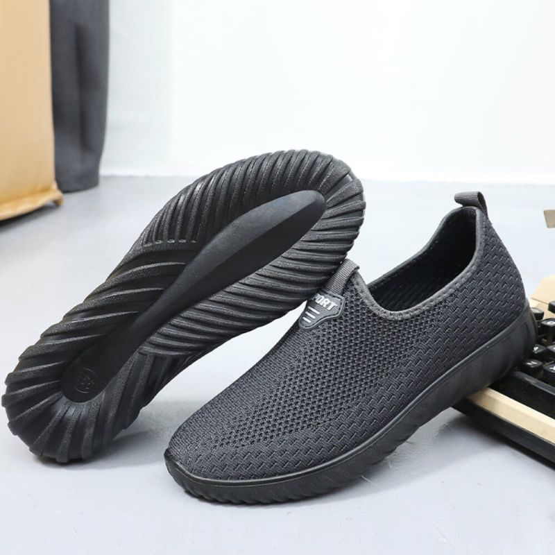 Męska Oddychająca Tkanina Antypoślizgowa Wygodna Podeszwa Slip On Old Peking Casual Buty