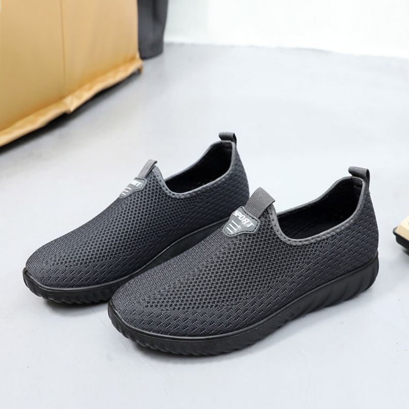 Męska Oddychająca Tkanina Antypoślizgowa Wygodna Podeszwa Slip On Old Peking Casual Buty