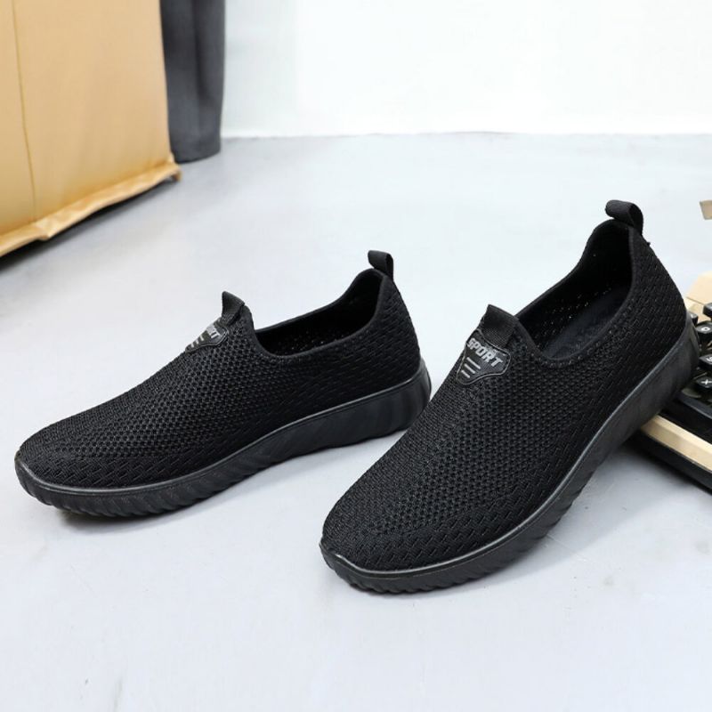 Męska Oddychająca Tkanina Antypoślizgowa Wygodna Podeszwa Slip On Old Peking Casual Buty