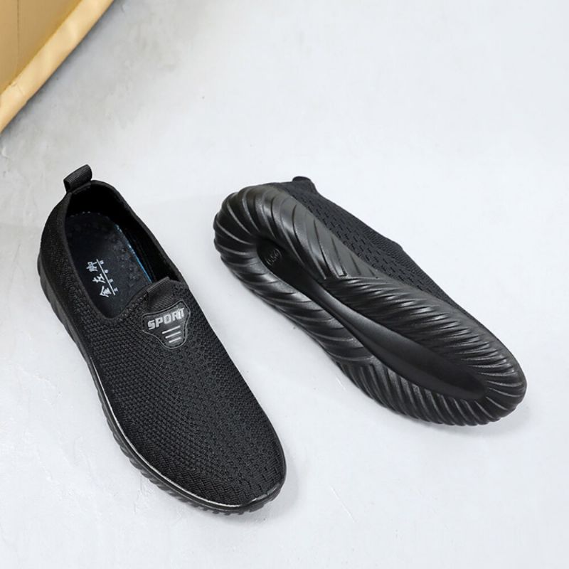 Męska Oddychająca Tkanina Antypoślizgowa Wygodna Podeszwa Slip On Old Peking Casual Buty