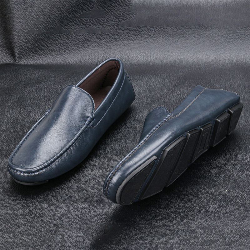 Męska Skóra Z Mikrofibry Oddychająca W Stylu Vintage Miękka Podeszwa Slip On Wygodne Buty Do Jazdy Na Co Dzień