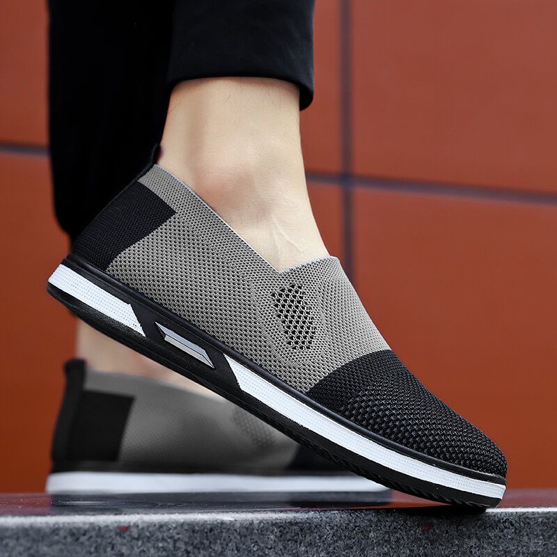 Męskie Mesh Casual Sneakers Lekkie Oddychające Sneaker Casual Sportowe Buty Dzianiny Wygodne Płaskie