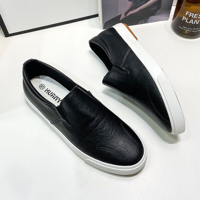 Męskie Oddychające Wygodne Dno Z Mikrofibry Solidne Slip On Casual Court Buty