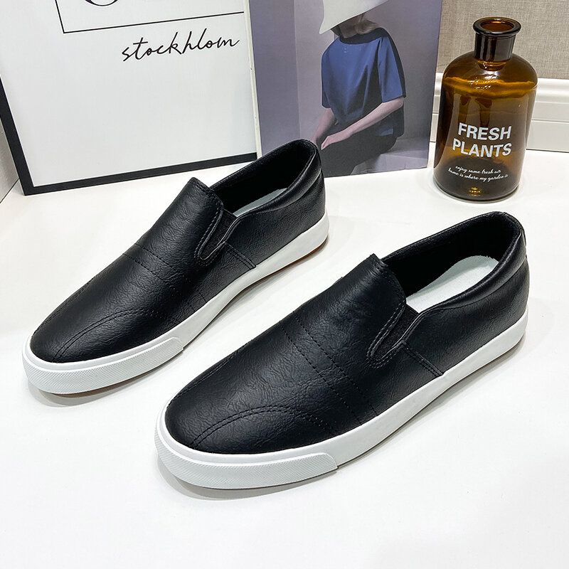 Męskie Oddychające Wygodne Dno Z Mikrofibry Solidne Slip On Casual Court Buty