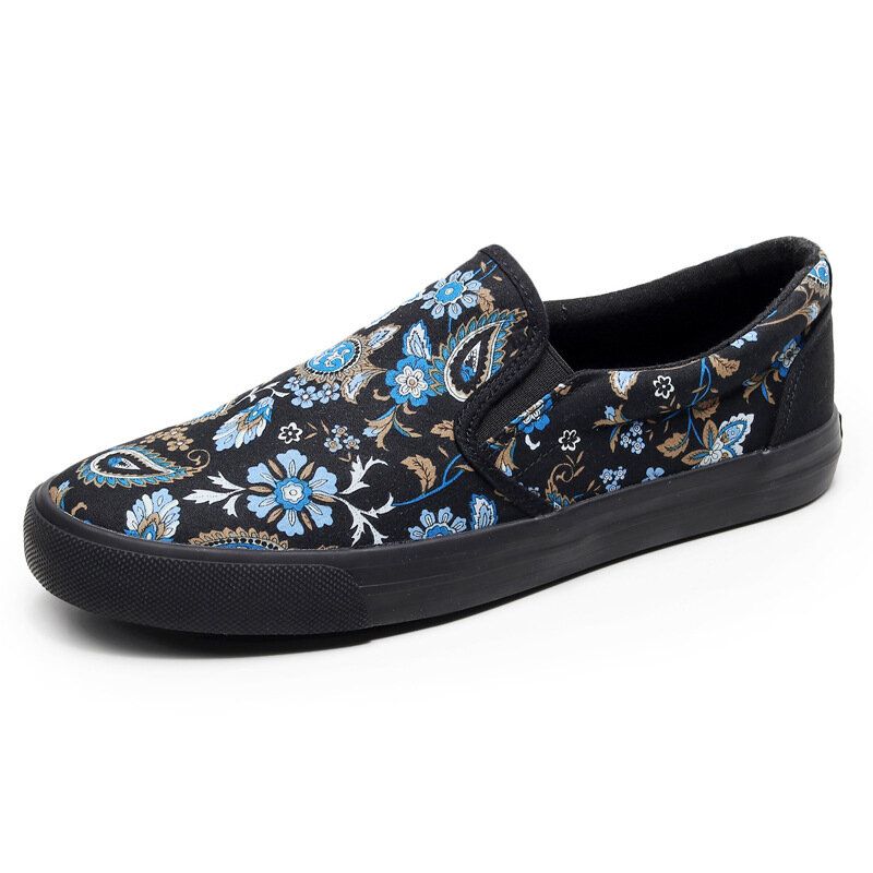 Męskie Płótno Oddychające Slip On Soft Pattern Casual Court Buty