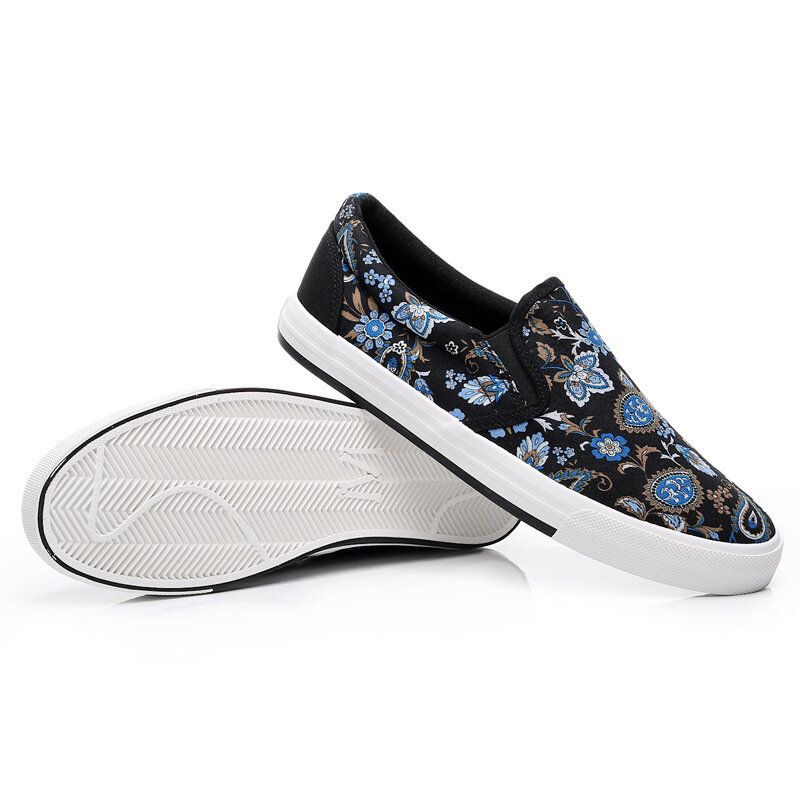 Męskie Płótno Oddychające Slip On Soft Pattern Casual Court Buty