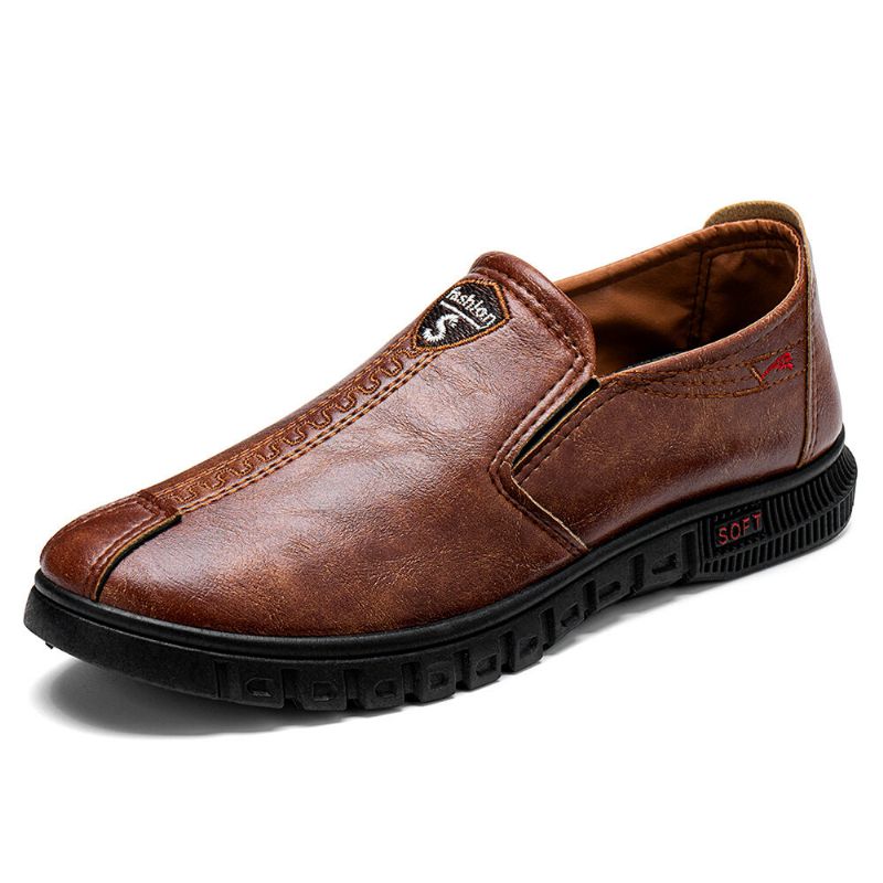 Męskie Szwy Na Miękkiej Podeszwie Slip On Casual Business Buty