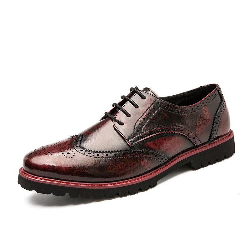 Mężczyźni Brogue Pragnął Retro Gentleman Dress Buty