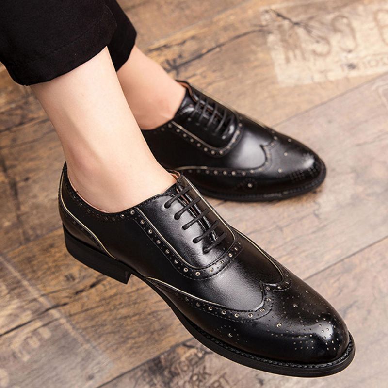 Mężczyźni Brogue Rzeźbione Formalne Buty Sukienka Casual Business Oksfordzie