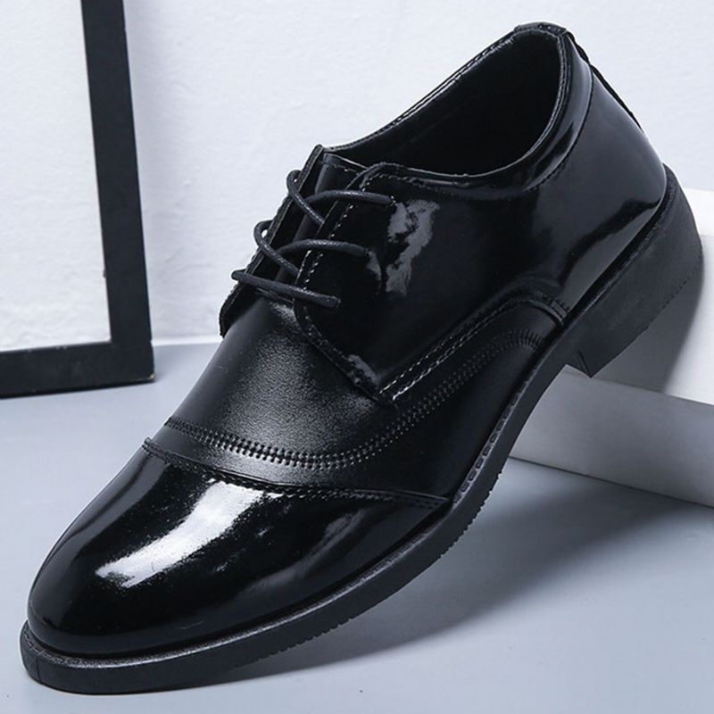 Mężczyźni Cap Toe Pointed Toe Sznurowane Business Casual Buty