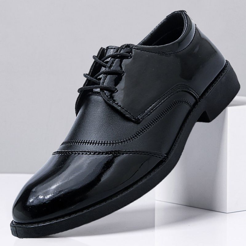 Mężczyźni Cap Toe Pointed Toe Sznurowane Business Casual Buty