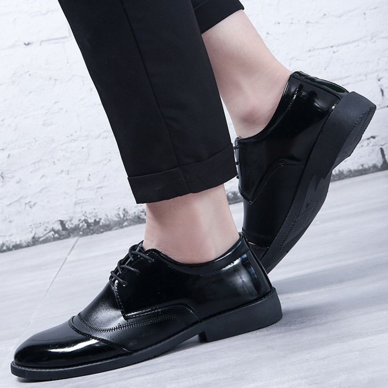 Mężczyźni Cap Toe Pointed Toe Sznurowane Business Casual Buty