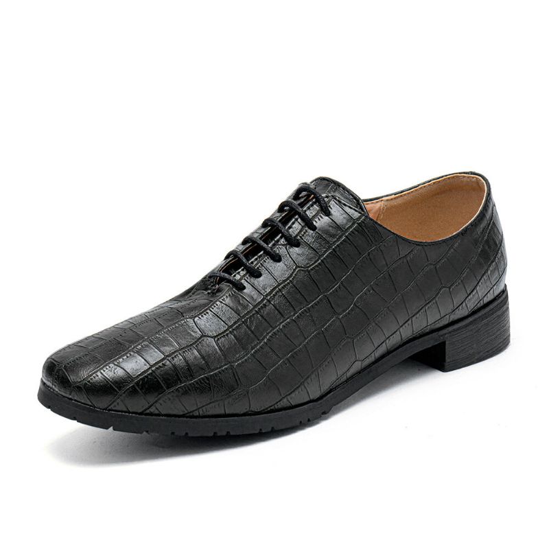 Mężczyźni Pointed Toe Krokodyl Wzór Pointed Toe Business Oxfords Buty