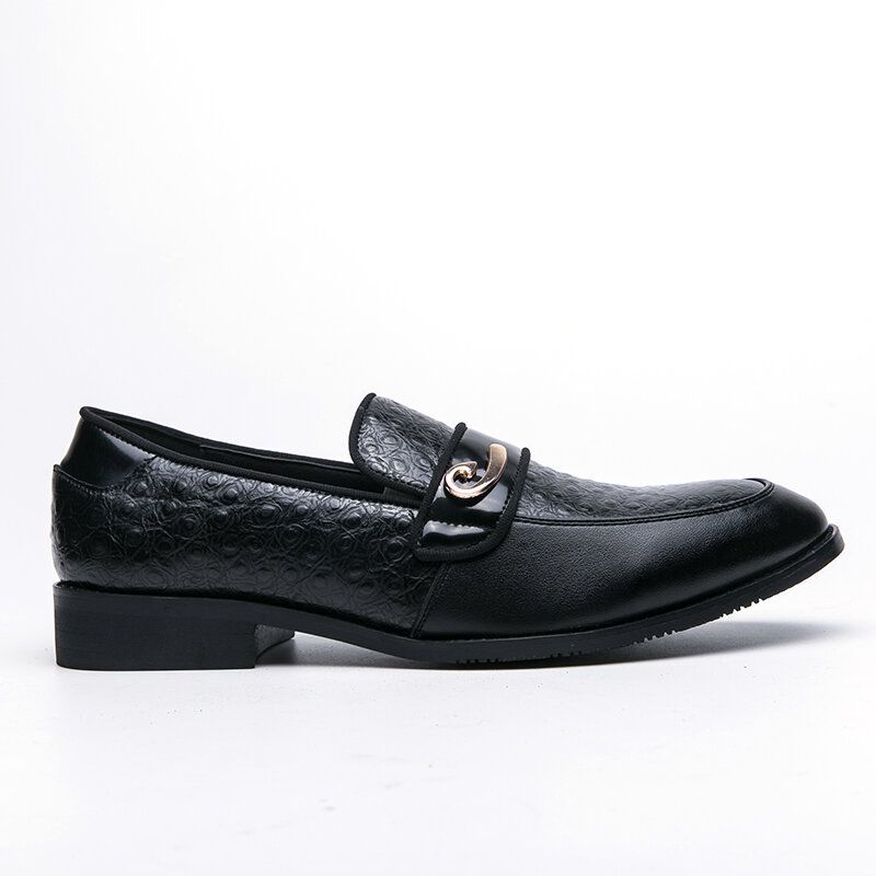 Mężczyźni Retro Metal Łączenie Skórzane Wygodne Slip On Business Casual Delikatne Buty