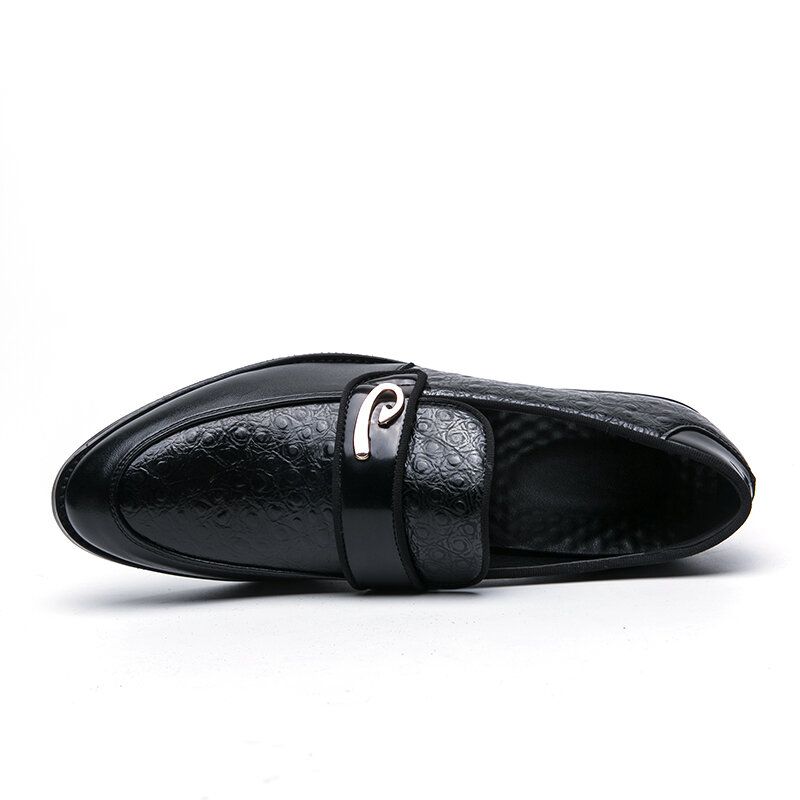 Mężczyźni Retro Metal Łączenie Skórzane Wygodne Slip On Business Casual Delikatne Buty