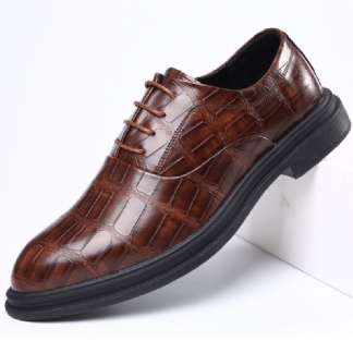 Mężczyźni Skórzane Wygodne Miękkie Podeszwa Krokodyl Ziarno Anglia Style Casual Business Buty