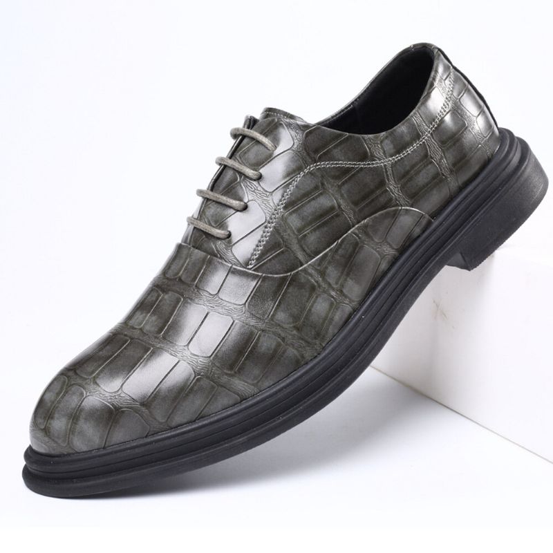 Mężczyźni Skórzane Wygodne Miękkie Podeszwa Krokodyl Ziarno Anglia Style Casual Business Buty