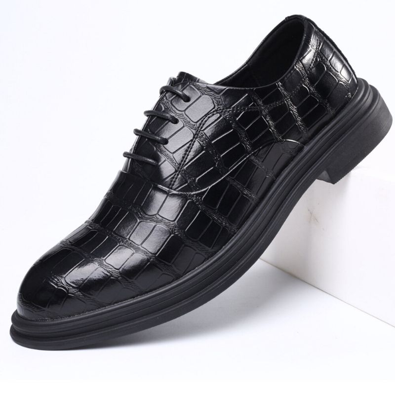 Mężczyźni Skórzane Wygodne Miękkie Podeszwa Krokodyl Ziarno Anglia Style Casual Business Buty