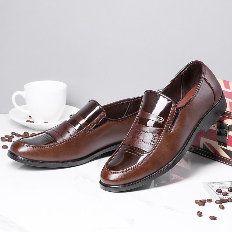 Męskie Antypoślizgowe Odporne Na Zużycie Casual Business Slip-on Dress Buty