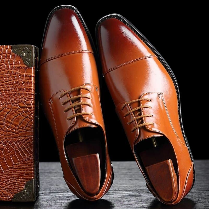 Męskie Buty Ze Skóry Z Mikrofibry Casual Business Oxfords