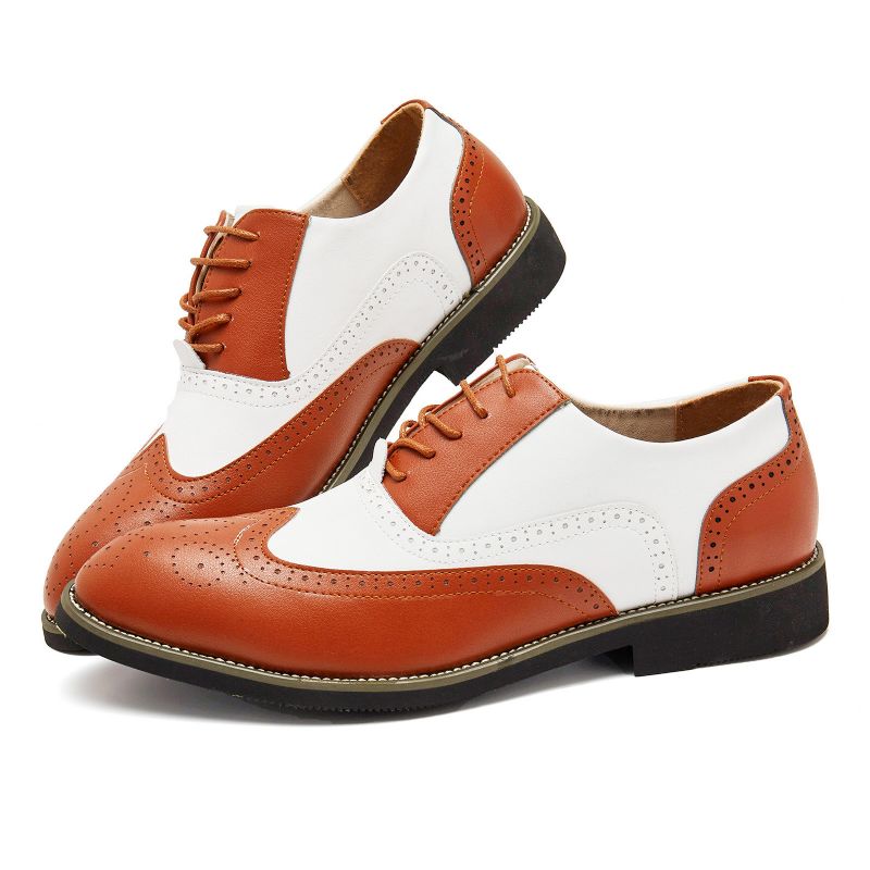 Męskie Skórzane Vintage Brogue Grawerowane Brytyjskie Sznurowane Buty Biznesowe