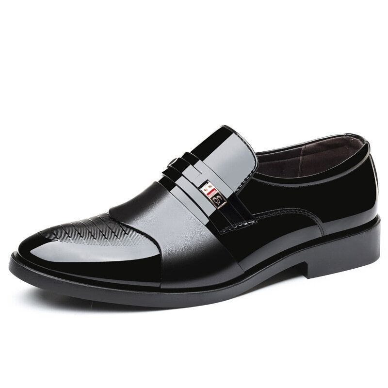 Męskie Skórzane Wygodne Miękkie Podeszwy Pointy Toe Oxford Slip On Casual Business Buty