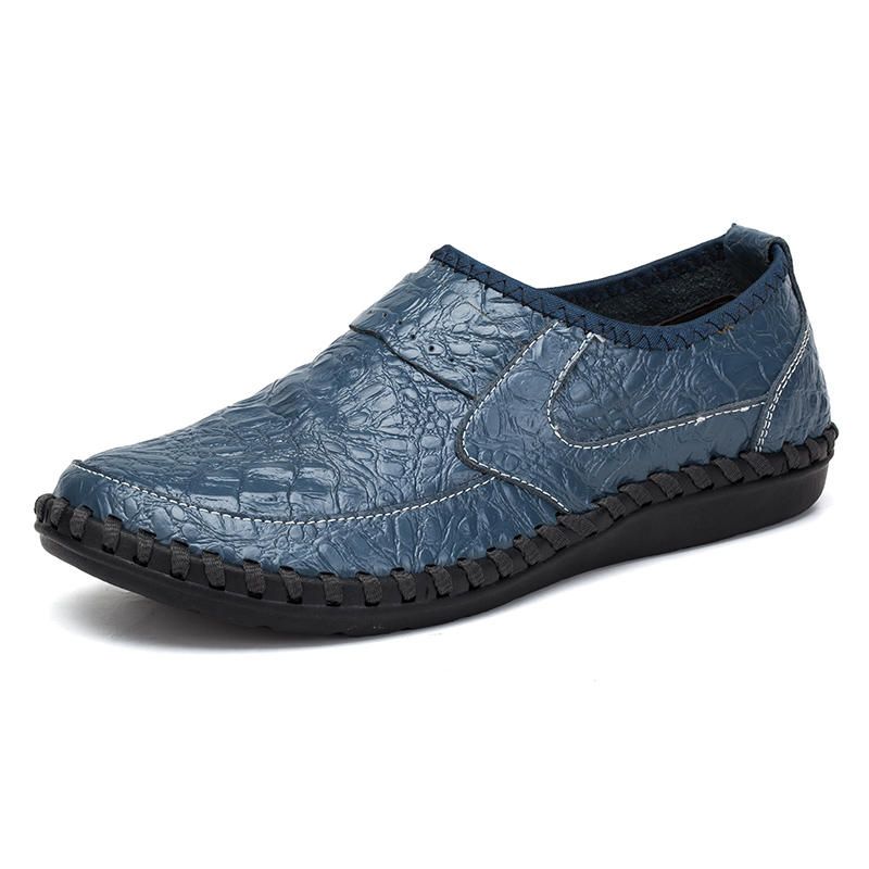 Miękka Skóra Bydlęca Ręczne Szycie Casual Slip On Business Oxfords