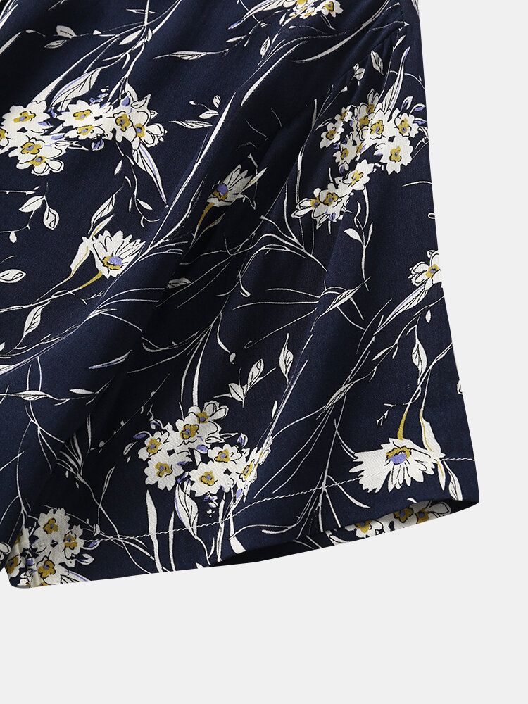 Męskie Ditsy Floral Print W Stylu Retro Oddychające Koszule Rekreacyjne Przyjazne Dla Skóry