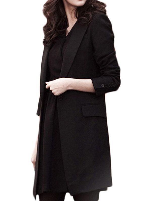 Kobiety Casual Office Business Tunika Blazer Jacket Coats