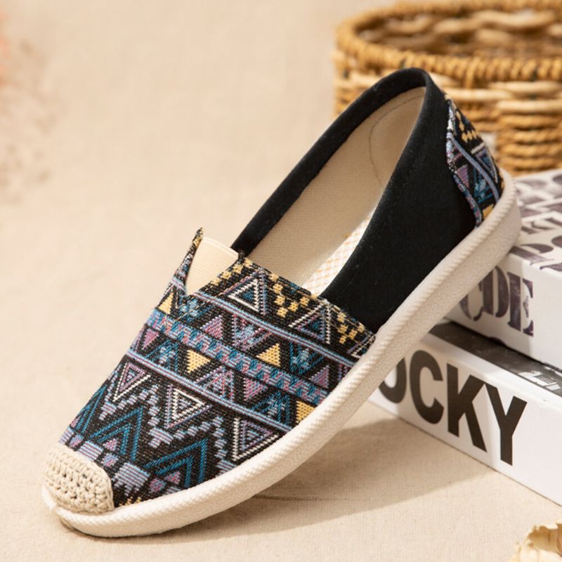 Kobiety Casual Soft Patchwork Okrągłe Toe Buty Rybaka