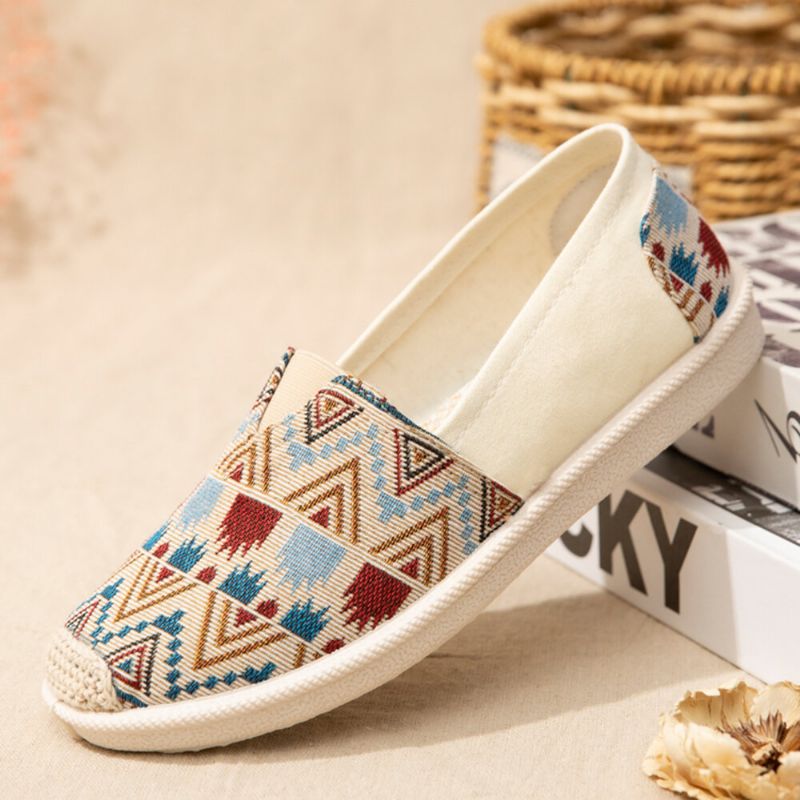 Kobiety Casual Soft Patchwork Okrągłe Toe Buty Rybaka