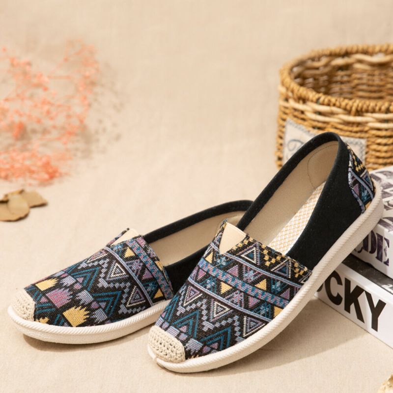 Kobiety Casual Soft Patchwork Okrągłe Toe Buty Rybaka