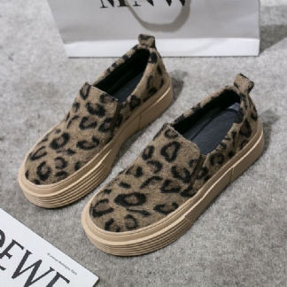 Kobiety Duży Rozmiar Leopard Suede Antypoślizgowe Wygodne Mieszkania Na Co Dzień