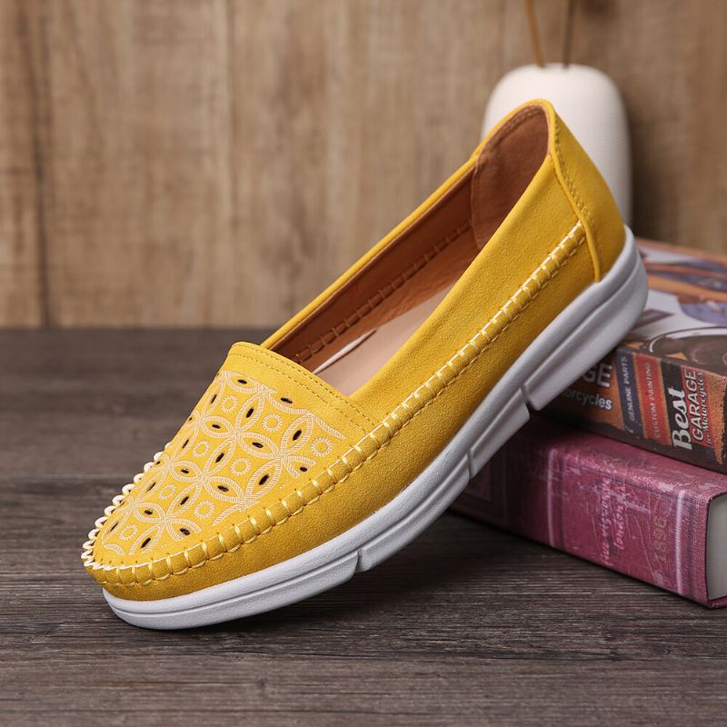 Kobiety Hollow Wygodne Masaż Miękka Podeszwa Casual Slip On Falts