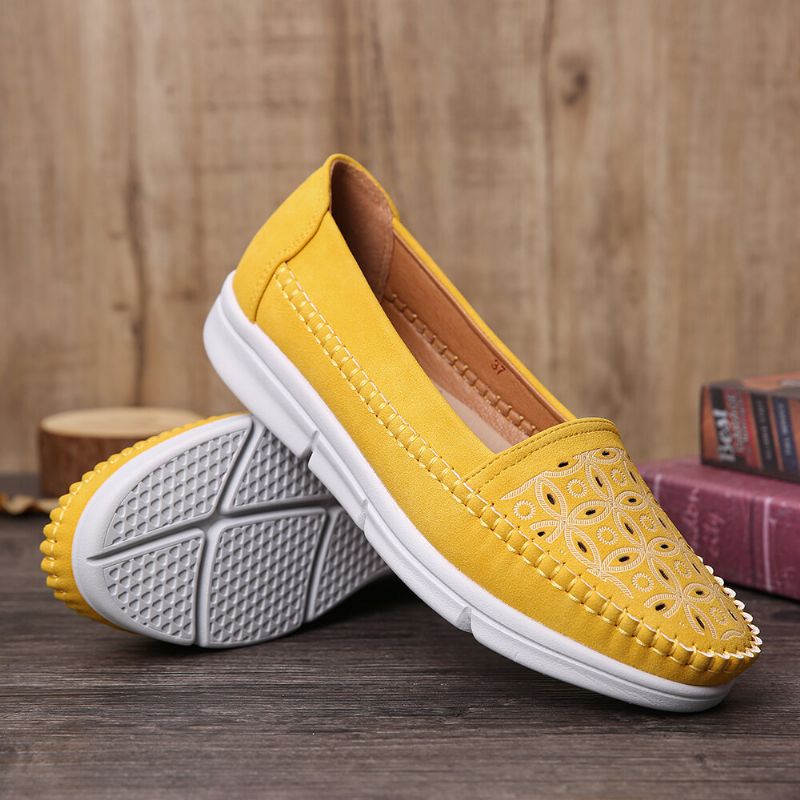 Kobiety Hollow Wygodne Masaż Miękka Podeszwa Casual Slip On Falts