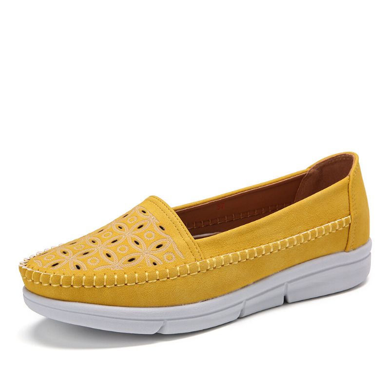 Kobiety Hollow Wygodne Masaż Miękka Podeszwa Casual Slip On Falts