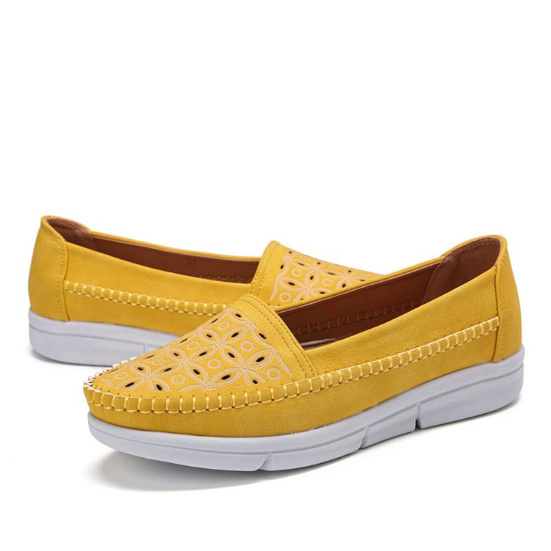 Kobiety Hollow Wygodne Masaż Miękka Podeszwa Casual Slip On Falts