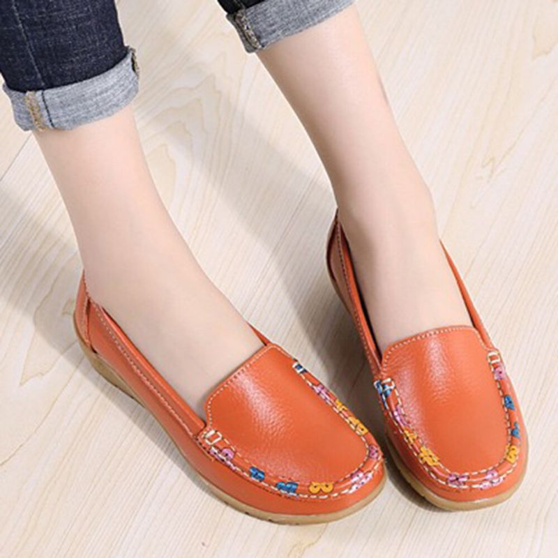 Kobiety Kolorowe Stricing Wygodne Antypoślizgowe Casual Slip On Loafers