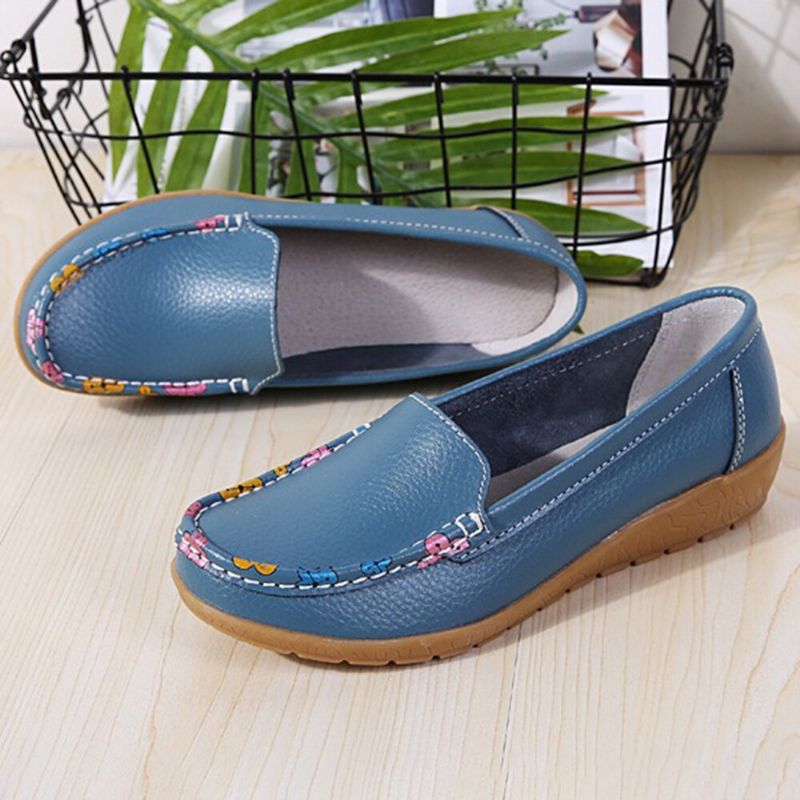 Kobiety Kolorowe Stricing Wygodne Antypoślizgowe Casual Slip On Loafers