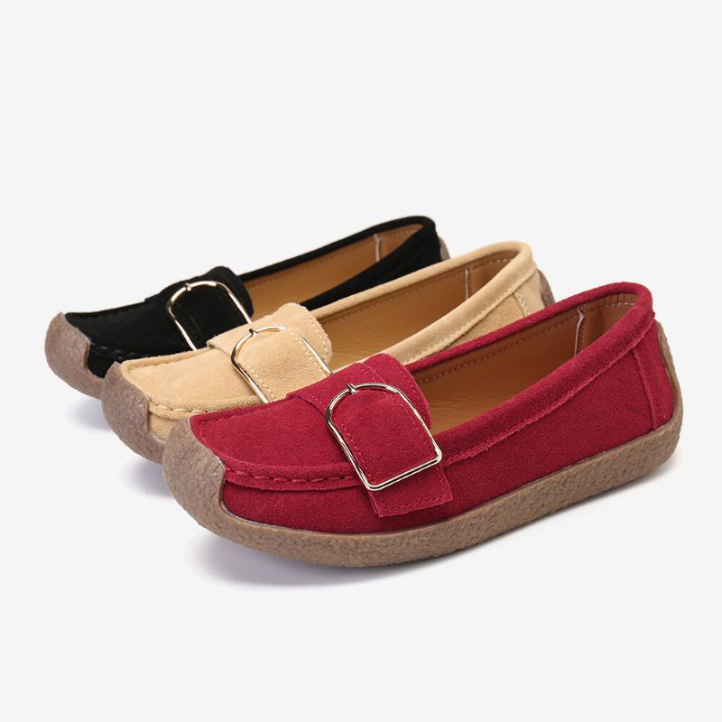 Kobiety Miękka Podeszwa Klamra Oddychające Casual Slip On Flats