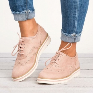 Kobiety Plus Size Brogue Zasznurować Miękkie Zasznurować Casual Oxford Mokasyny