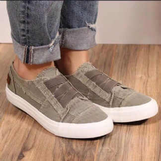 Kobiety Plus Size Elastyczny Pasek Slip On Jednolity Kolor Casual Codzienne Mieszkania