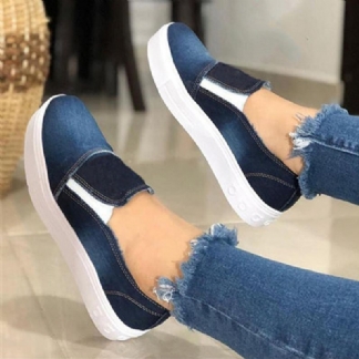 Kobiety Plus Size Slip On Canvas Elastyczny Pasek Casual Codzienne Płócienne Mieszkania